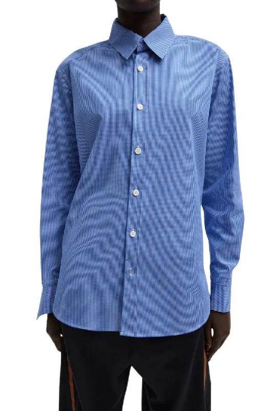 Mini Check Slim Shirt Cashmere Blend Cotton Blend Poly Blend