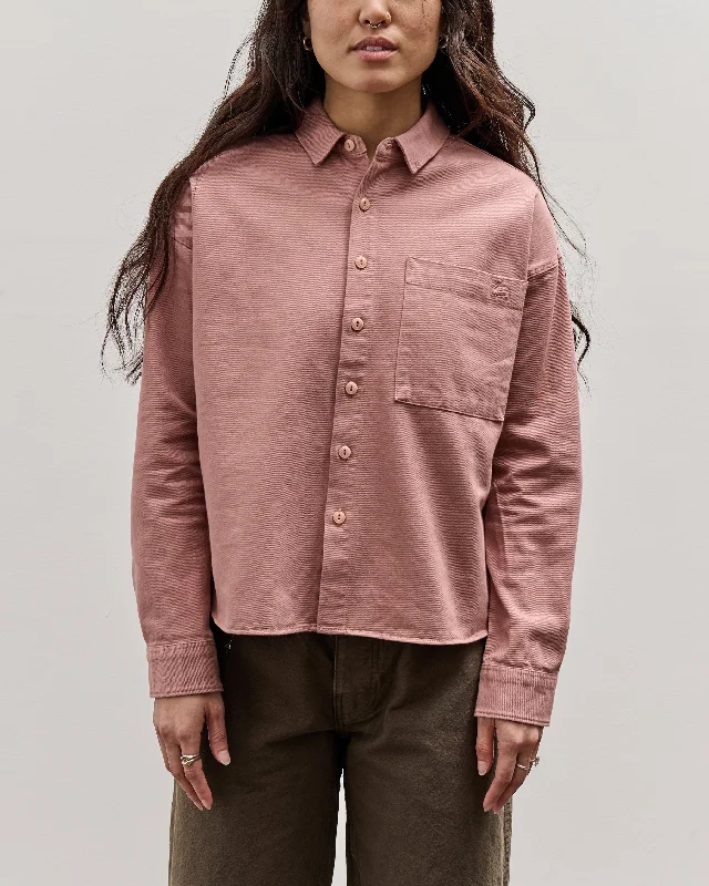 Merz b. Schwanen Boxy Short Fit Shirt, Rosewood Fleece Fabric Down Fabric Feather Fabric