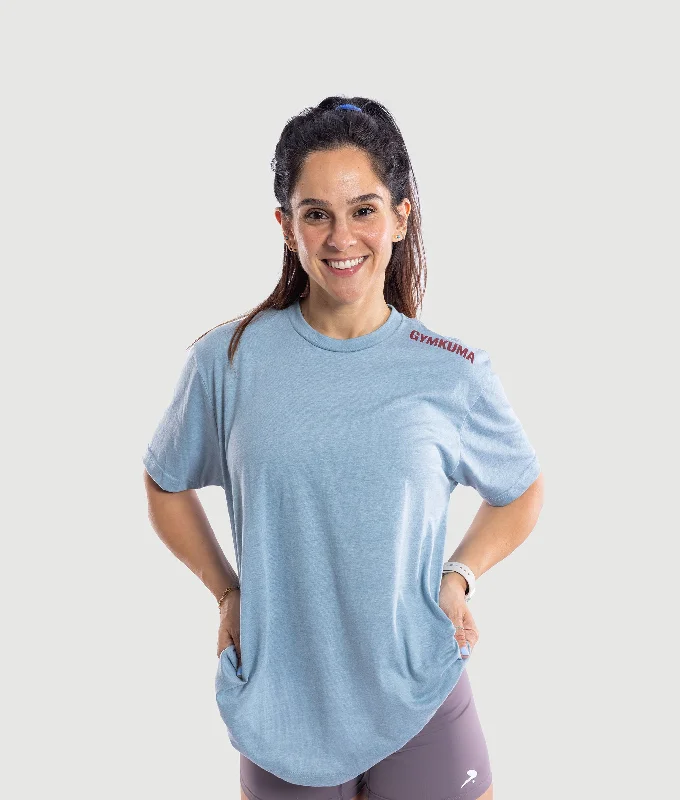 Melo T-shirt - Sky Blue/ Burgundy Mesh Blend Leather Blend Suede Blend