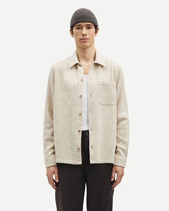 SATAKA JC OVERSHIRT 15386 / NATURAL MELANGE Faux Fur Fabric Real Fur Fabric Shearling Fabric