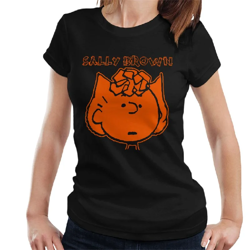 Peanuts I Am Sally Brown Neon Women's T-Shirt Mesh Blend Leather Blend Suede Blend