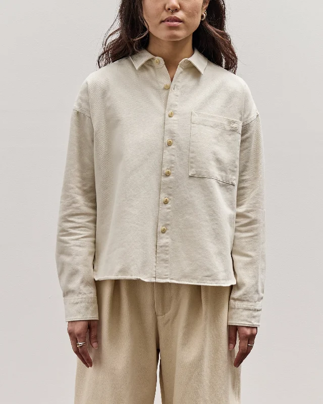 Merz b. Schwanen Boxy Short Fit Shirt, Natural Jersey Fabric Tulle Fabric Batik Fabric