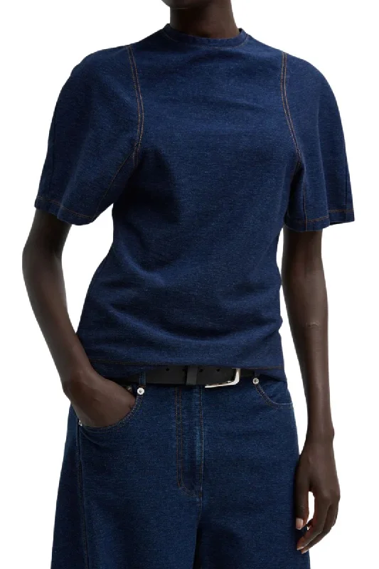 Denim Knit Shrunken T-Shirt Chenille Fabric Brocade Fabric Lace Fabric