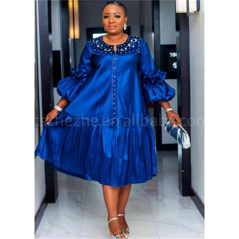 xxl-5xl Plus Size 2024 Spring Long Sleeve Satin Muslim Robe Dress Elegant Loose Maxi Beaded Dress Party Dress African Women Tunics Spring floral xxl-5xl Plus Size 2024 Spring Long Sleeve Satin Muslim Robe Dress Elegant Loose Maxi Beaded Dress Party Dress African Women Tunics Spring floral