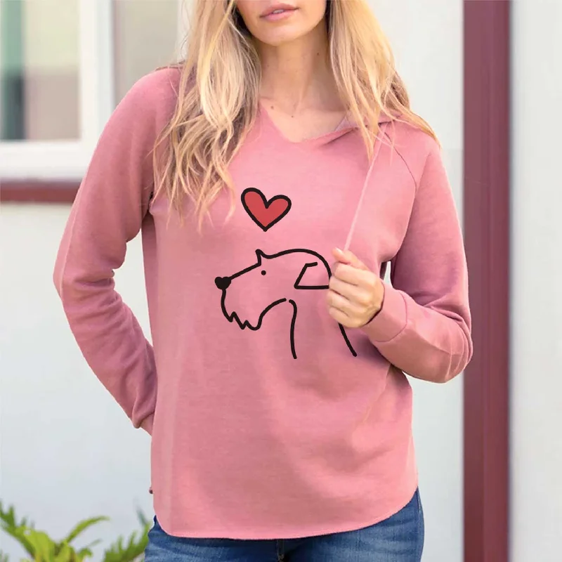 Love Always Airedale Terrier - Cali Wave Hooded Sweatshirt Hoodie with Ribbed Cuffs Snug Fit Comfort
