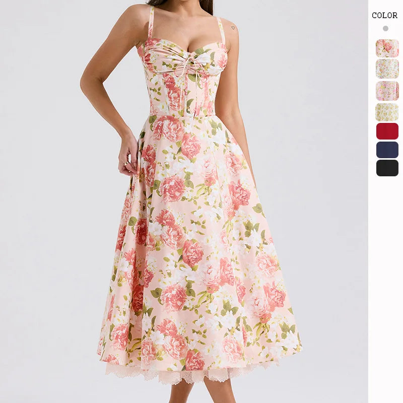 Plus Size Lady Spring Summer Dress Floral Print Halter Long Dresses Casual Bohemian Sleeveless Women Beach Party Dress 2024 Tunics Cozy soft Plus Size Lady Spring Summer Dress Floral Print Halter Long Dresses Casual Bohemian Sleeveless Women Beach Party Dress 2024 Tunics Cozy soft