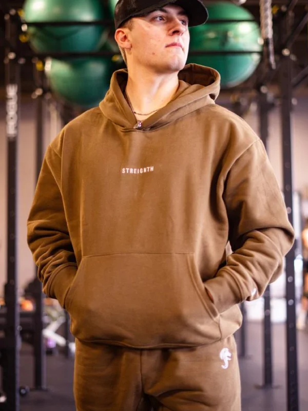 ELEMENT HOODIE (CREAM & BROWN) Hoodie with Embroidery Detailed Premium