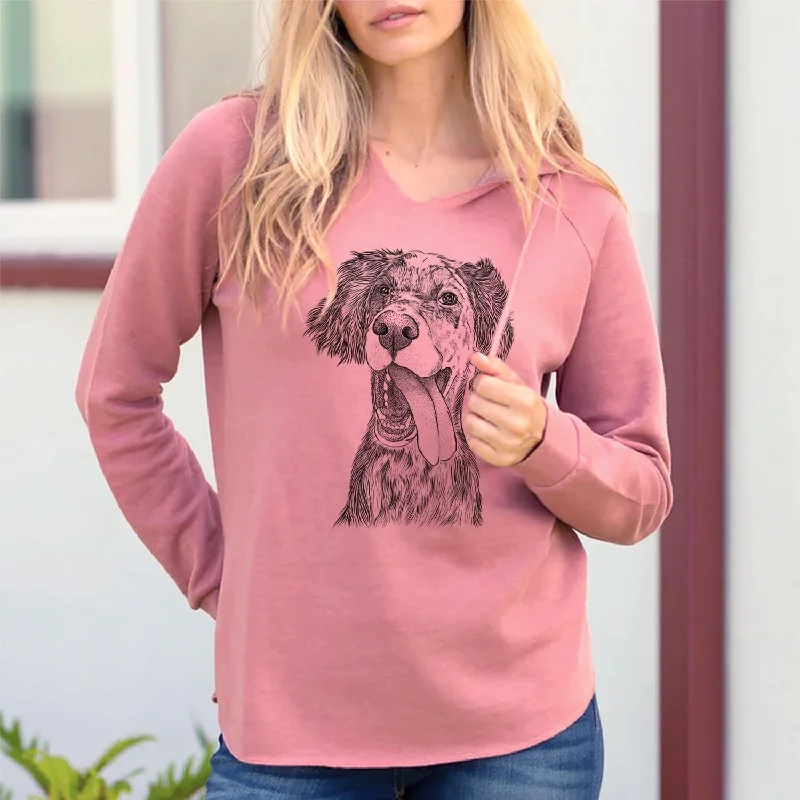 Renly the English Setter - Cali Wave Hooded Sweatshirt Hoodie with Neon Bright Vibrant