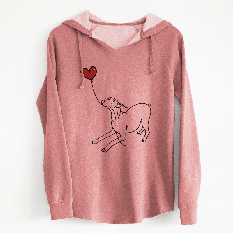 Doberman Pinscher Docked Heart String - Cali Wave Hooded Sweatshirt Hoodie with Relaxed Fit Easy Casual