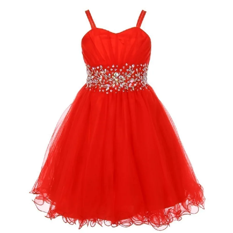 Little Girls Red Stone Encrusted Pleated Tulle Party Dress 2-6 Bodycon Fitted Nightout Little Girls Red Stone Encrusted Pleated Tulle Party Dress 2-6 Bodycon Fitted Nightout