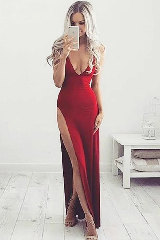 Elegant V-neck Spaghetti Straps Long Prom Dresses Party Dresses Tunics Office stylish Elegant V-neck Spaghetti Straps Long Prom Dresses Party Dresses Tunics Office stylish