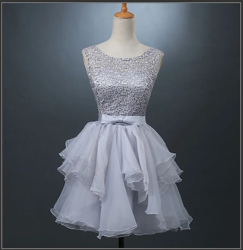 Cute grey A-line lace short prom dress,homecoming dress,party dress 7613 Off-the-shoulder Bohemian Festive Cute grey A-line lace short prom dress,homecoming dress,party dress 7613 Off-the-shoulder Bohemian Festive