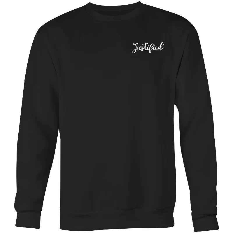 Justified Simple Crew Sweatshirt Hoodie with Hood Adjustable Protection