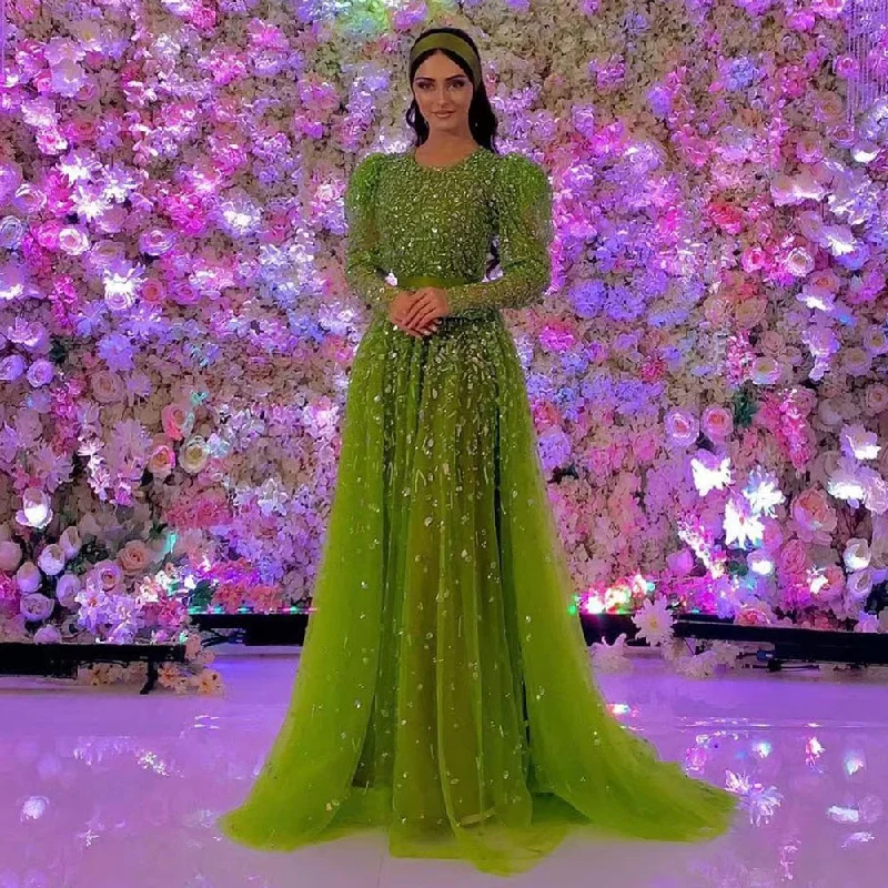 Serene Hill Green Mermaid O Neck Elegant With Skirt Long Sleeves Luxury Beaded Party Dresses Formal Women Evening 2023 LA71762 Off-the-shoulder Chic Trendy Serene Hill Green Mermaid O Neck Elegant With Skirt Long Sleeves Luxury Beaded Party Dresses Formal Women Evening 2023 LA71762 Off-the-shoulder Chic Trendy