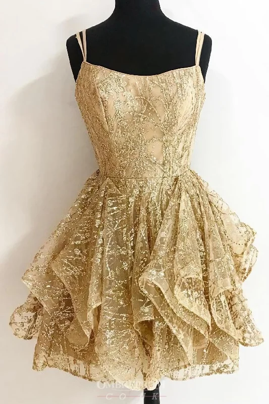 A Line Sequins Gold Short Homecoming Dresses, Glitter Cocktail Party Dress Mermaid Tail Wedding A Line Sequins Gold Short Homecoming Dresses, Glitter Cocktail Party Dress Mermaid Tail Wedding