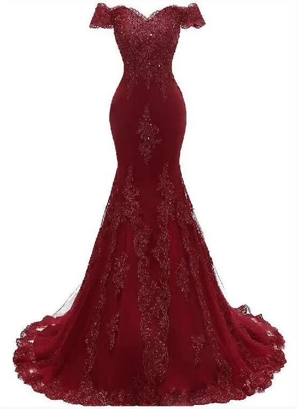 Sexy Mermaid Tulle with Lace Sweethart Party Dress, Long Prom Dress Tunics Vintage classic Sexy Mermaid Tulle with Lace Sweethart Party Dress, Long Prom Dress Tunics Vintage classic