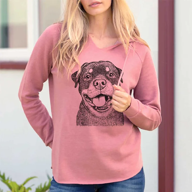 Talos the Rottweiler - Cali Wave Hooded Sweatshirt Hoodie with Zipper Versatile Modern