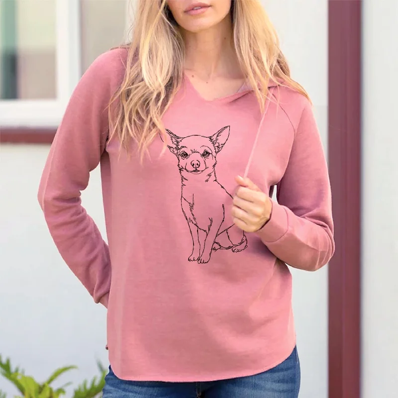 Doodled Chihuahua - Cali Wave Hooded Sweatshirt Hoodie with Applique Textured Unique