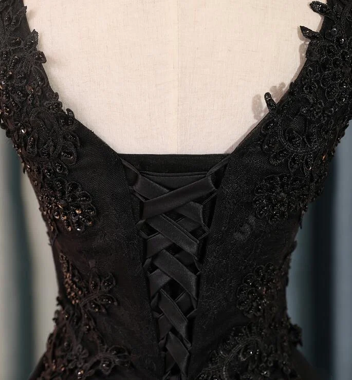 Lovely Black Lace V-neckline Short Homecoming Dress, Black Party Dress Tunics Custom made Lovely Black Lace V-neckline Short Homecoming Dress, Black Party Dress Tunics Custom made