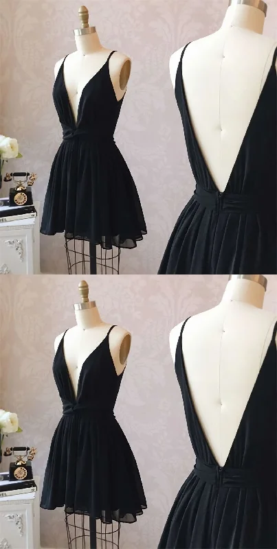 Cute Black V Neck Homecoming Dress, Short Black Formal Dress, Party Dress, 5950 Square Neckline Feminine Cute Black V Neck Homecoming Dress, Short Black Formal Dress, Party Dress, 5950 Square Neckline Feminine