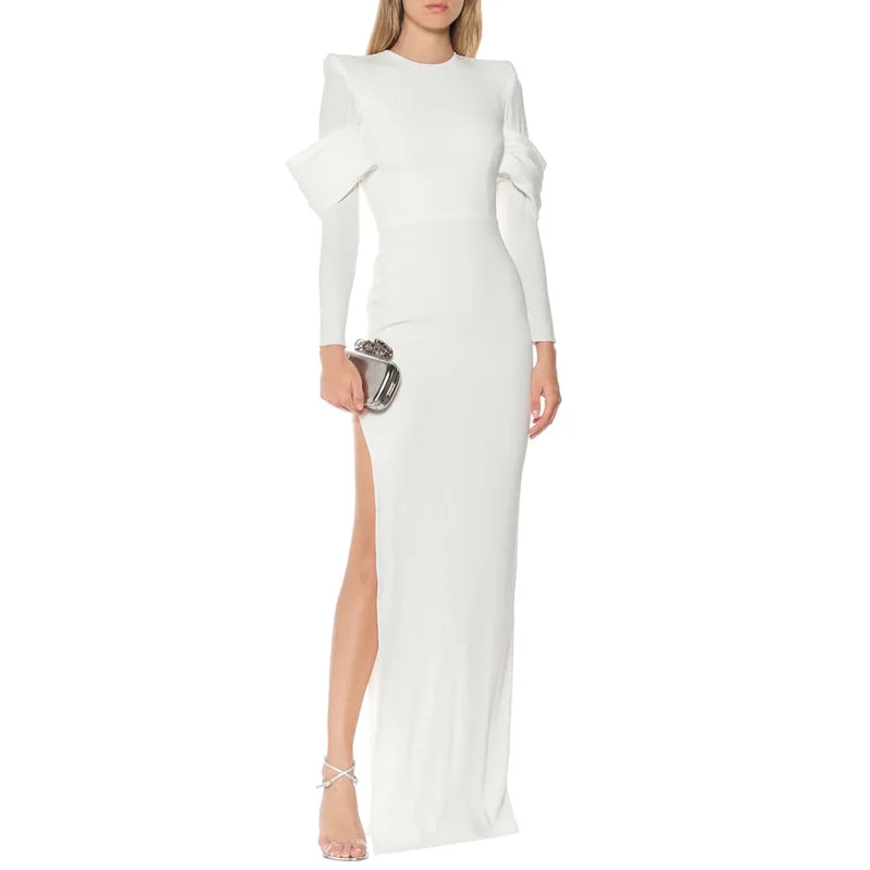 Long evening dresses 2023 new elegant temperament party dress annual meeting banquet host catwalk slit women's dress Crew Neckline Sporty Long evening dresses 2023 new elegant temperament party dress annual meeting banquet host catwalk slit women's dress Crew Neckline Sporty
