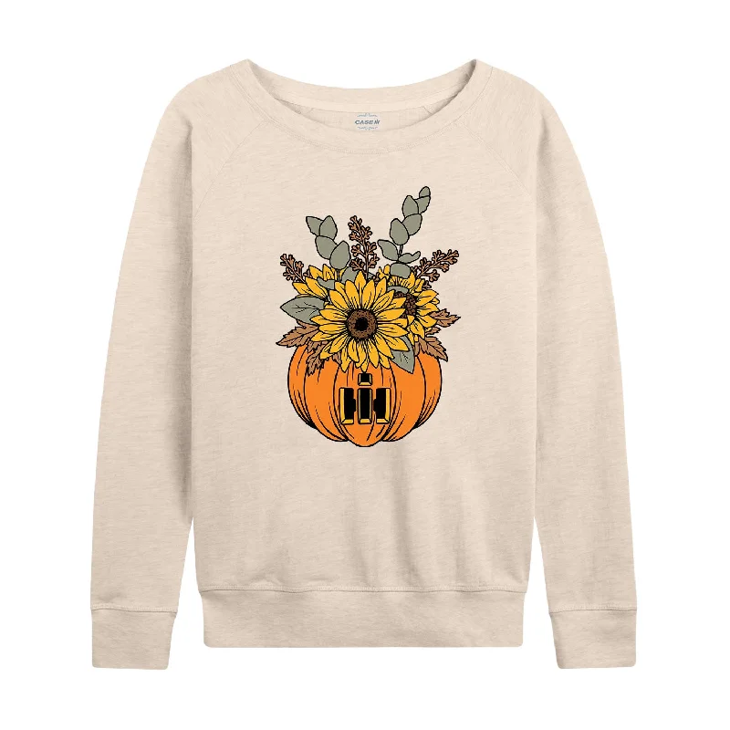 Fall Pumpkin Bouquet IH Womens French Terry Pullover Hooded Pullover Sweater