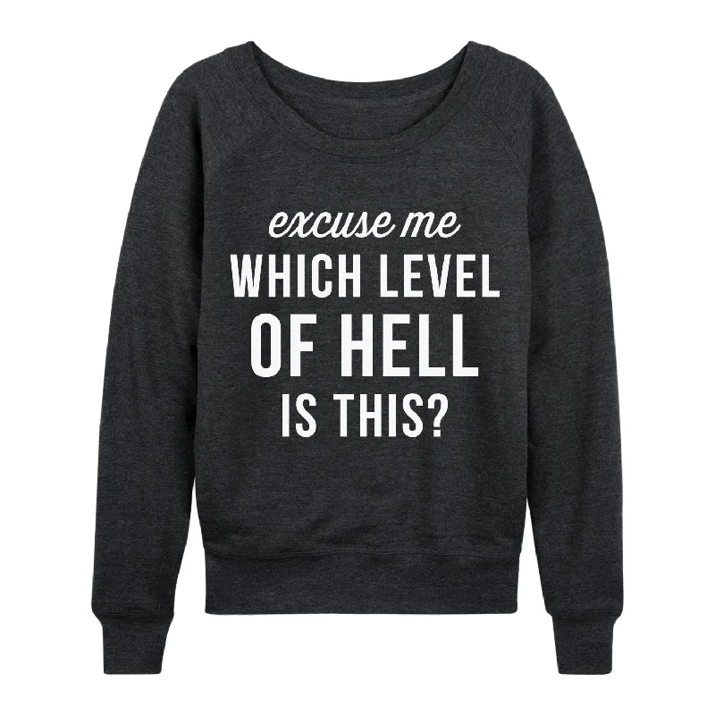 Which Level Of Hell Is This Womens French Terry Pullover Oversized Cozy Pullover