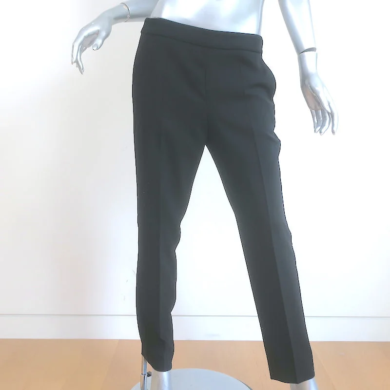 Armani Collezioni Trousers Black Stretch Virgin Wool Size 6 Straight Leg Pants Trousers trendy modern Armani Collezioni Trousers Black Stretch Virgin Wool Size 6 Straight Leg Pants Trousers trendy modern
