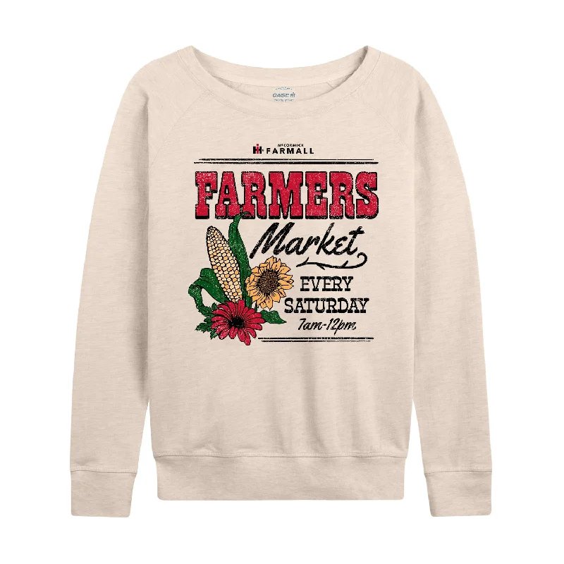 Farmers Market Womens French Terry Pullover Seamless Knit Pullover