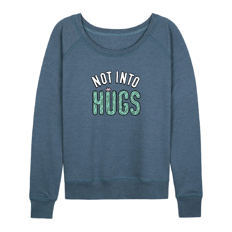 Not Into Hugs Cactus Womens French Terry Pullover V-Neck Stylish Pullover
