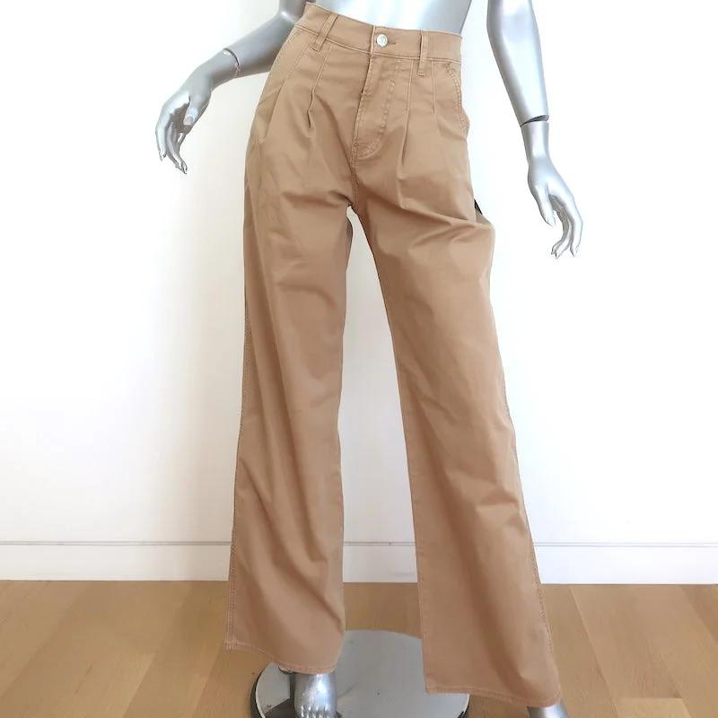 Veronica Beard Mia Wide Leg High Rise Trousers Khaki Stretch Cotton Size 25 NEW Trousers Versatile Stylish Veronica Beard Mia Wide Leg High Rise Trousers Khaki Stretch Cotton Size 25 NEW Trousers Versatile Stylish