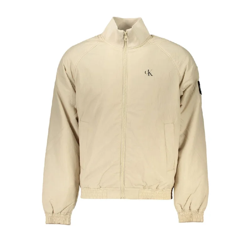Chic Beige Long Sleeve Designer Jacket Zippered Jacket Buttoned Jacket Snapped Jacket