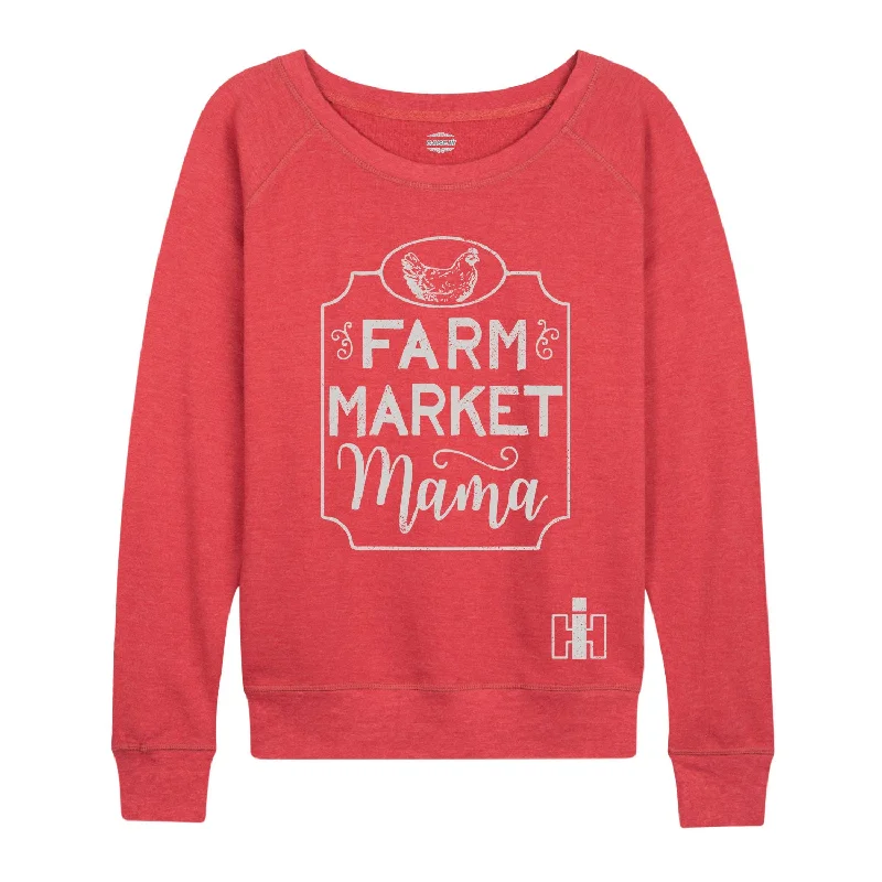 Farm Market Mama IH Womens French Terry Pullover Boat Neck Sweater