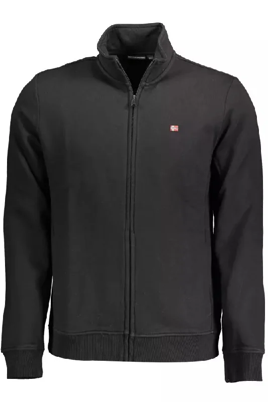 Black Cotton Men Sweater Transparent Opaque Sheer