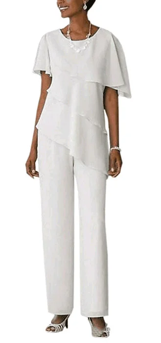 Ivory 2 Pieces Mother of the Bride Dressy outfits Pantsuits Trouser Suits Wedding Guest Wear Trousers Exclusive Limited Ivory 2 Pieces Mother of the Bride Dressy outfits Pantsuits Trouser Suits Wedding Guest Wear Trousers Exclusive Limited