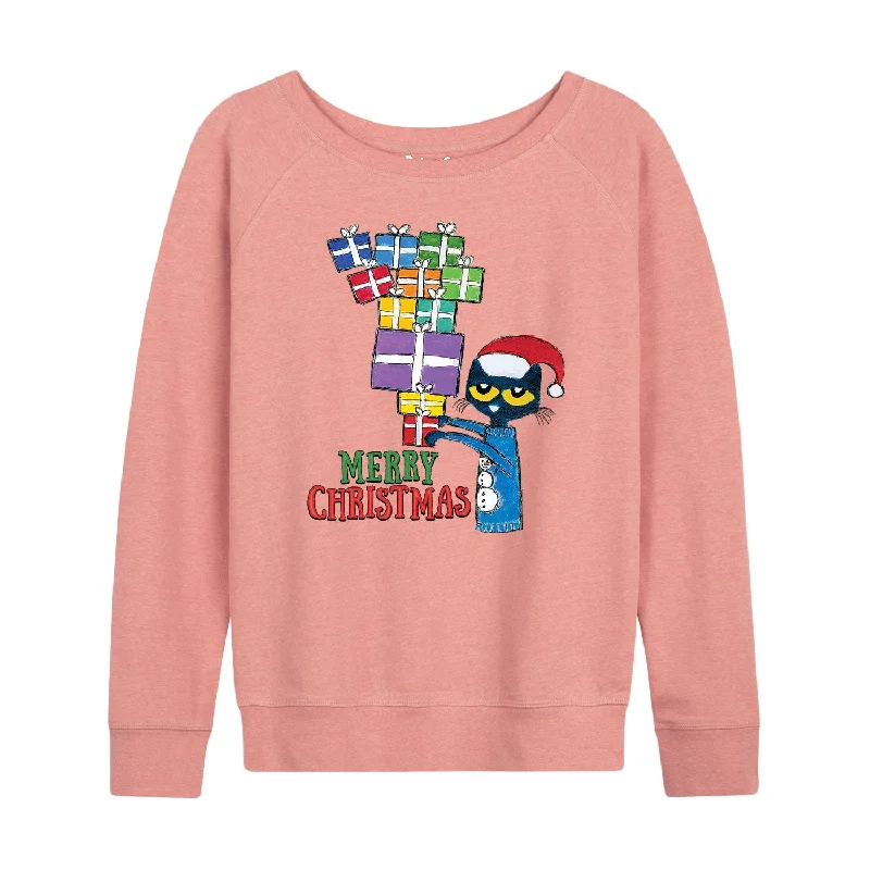 PTC Presents Merry Christmas Womens French Terry Pullover Turtleneck Warm Pullover
