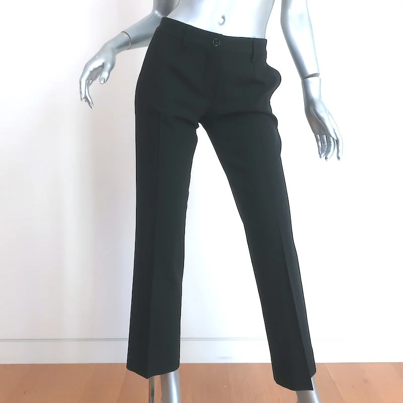 Dolce & Gabbana Trousers Black Stretch Wool Size 36 Straight Leg Pants Trousers luxurious premium Dolce & Gabbana Trousers Black Stretch Wool Size 36 Straight Leg Pants Trousers luxurious premium
