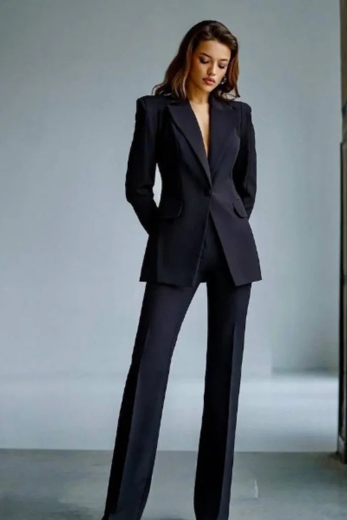 Women Black 2 piece Party wear Suit, Black Classic Blazer Trouser Suit Set For Women Trousers New Arrival Women Black 2 piece Party wear Suit, Black Classic Blazer Trouser Suit Set For Women Trousers New Arrival