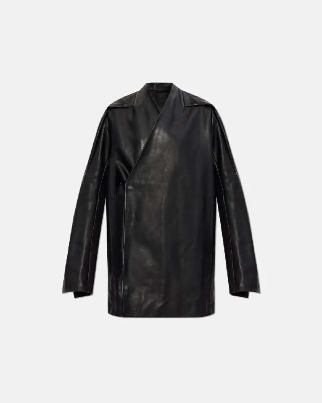 Officer Jacket Black Front Pockets Side Pockets Patch Pockets