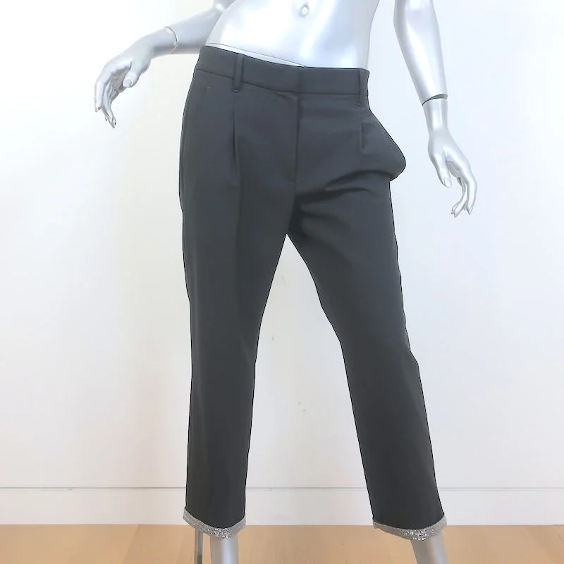 Brunello Cucinelli Monili-Cuff Trousers Charcoal Stretch Wool Size 42 Trousers Favorite Customer Brunello Cucinelli Monili-Cuff Trousers Charcoal Stretch Wool Size 42 Trousers Favorite Customer