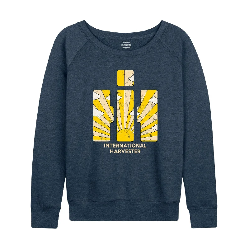 Sunset Logo International Harvester Womens French Terry Pullover Cashmere Luxurious Pullover