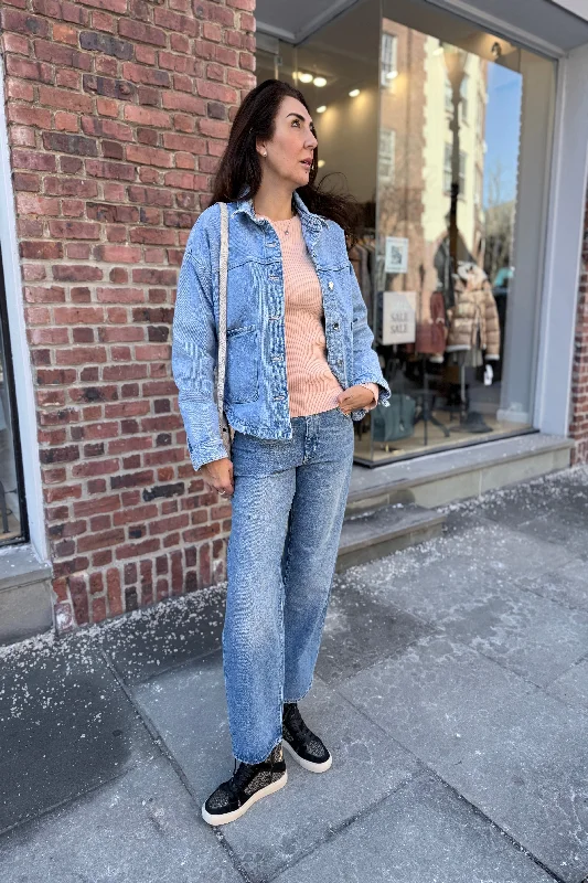 ZARA Oversized Denim Jacket / M Herringbone Jacket Checkered Jacket Solid Jacket