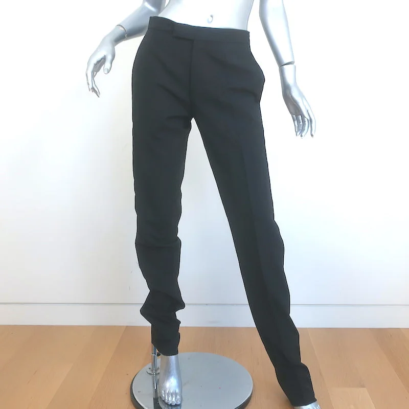 Dior Tuxedo Pants Black Wool-Mohair Size 46R Straight Leg Trousers Trousers Timeless Classic Dior Tuxedo Pants Black Wool-Mohair Size 46R Straight Leg Trousers Trousers Timeless Classic