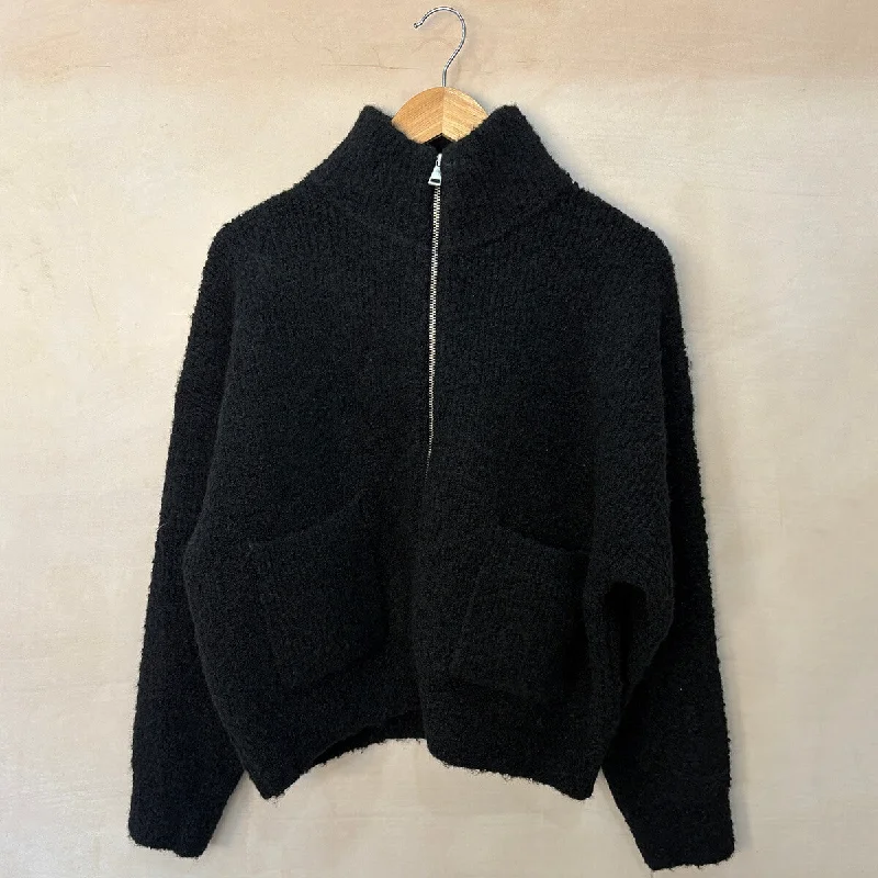Louie Jacket in Black by Le Bon Shoppe Zip Front Button Front Snap Front