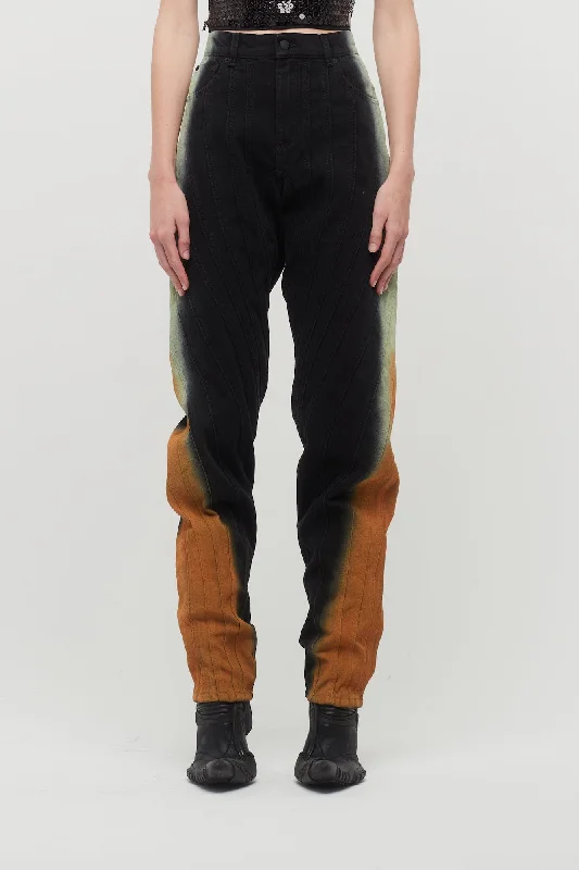 Mugler Denim Spray Trousers in Black Orange Pistachio Degrade Trousers Review Highly Mugler Denim Spray Trousers in Black Orange Pistachio Degrade Trousers Review Highly