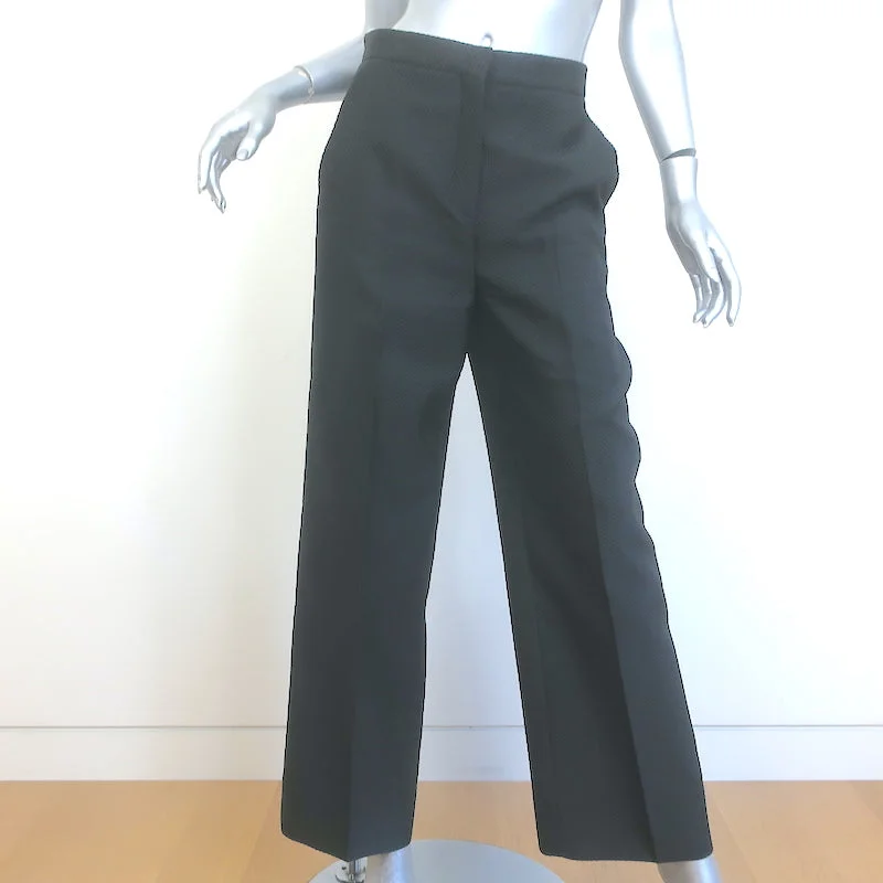 Christian Dior Wide Leg Trousers Black Textured Suiting Size US 4 Trousers chic fashionable Christian Dior Wide Leg Trousers Black Textured Suiting Size US 4 Trousers chic fashionable