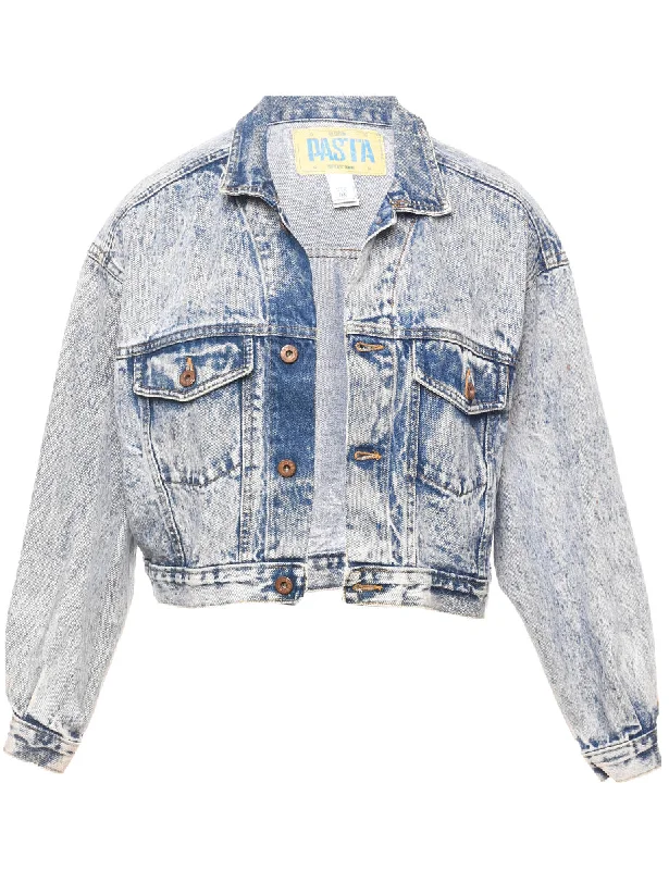 Acid Wash Denim 1990s Jacket - M