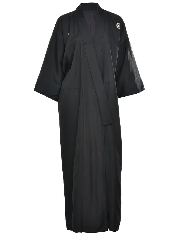 Black Full Length Kimono - L