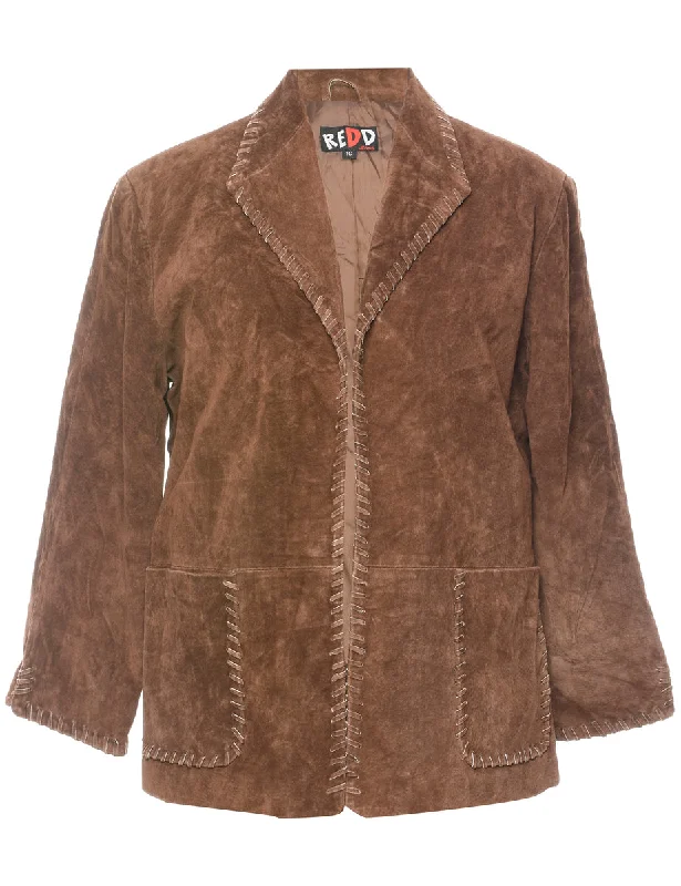 Brown Suede Jacket - M