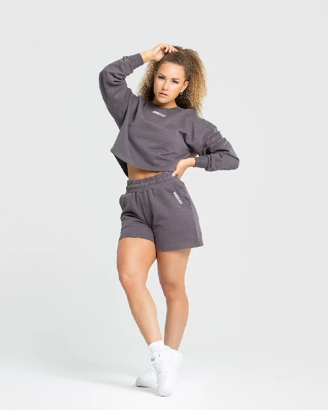 Comfort Cropped Crew Neck | Charcoal